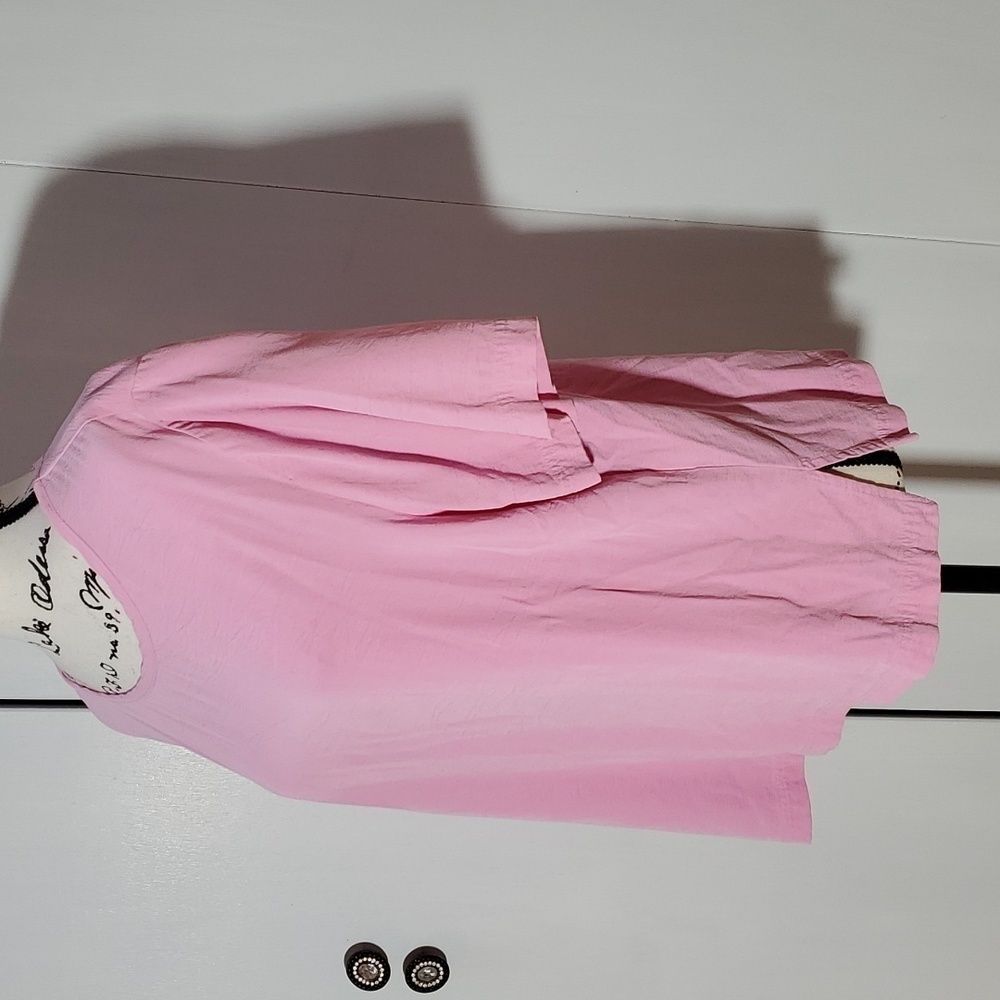 Cynthia Max|Womens Pink Short Sleeve Top Soft Tencel Minimalist Classic Sz.XL